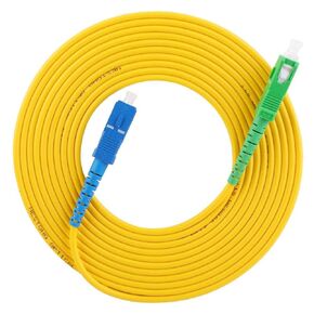 2 Pcs 5m Fiber Jumper,SC/APC‑UPC Single Mode Optical Fiber Patch Cord Cable,Strong Compatibility Cable,Good Inter-Plug Performance,for Fiber Optic LAN, Fiber Optic Communication Systems