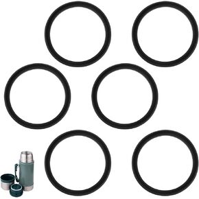 6pcs Seal Cup Gasket Replacement for Stanley Classic 24oz Food Jar, Silicone Lid Sealing Ring Accessories Leak-Proof, Compatible with Stanley Classic 24oz BPA Free (Black)