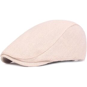 Katutude Unisex Newsboy Cap Cotton Linen Flat Cap Summer Driving Fishing Hunting Hat 2024 Trendy Adjustable Cabbie Beret Cap