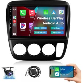Leadfan Android Car Radio for Honda CRV 1997 1998 1999 2000 2001 Wireless Apple CarPlay Android Auto, 9" Touch Screen for CR-V Stereo WiFi GPS Navi/Bluetooth 5.1/FM/Rear Camera/SWC/Split Screen