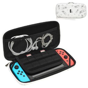 Carry Case Compatible with Nintendo Switch/Switch OLED Console -Protective Hard Shell Portable Travel Carrying Case for Nintendo Switch Accessories and Games,White