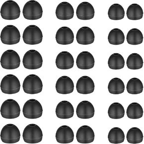 18 Pairs Silicone Ear Bud Covers - S/M/L Sizes, Black Soft Bmani Earbuds Tips for in-Ear Headphones, Ear Tips for Earbuds Inner Hole 3.8mm-5.1mm, Earbud Covers, Replacement Earbud Tips