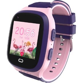 4G Kids Smart Watch for Girls Toys with GPS Tracker SIM Card WiFi Location Cell Phone SOS Calling Waterproof Voice Chat Touch Screen Alarm Clock for Ages 5-12 Kids Birthday Gifts (Pink)