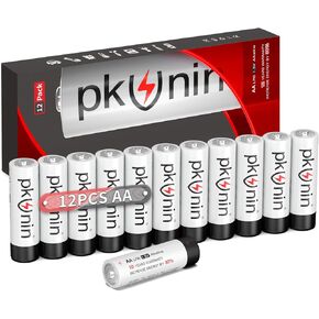 AA Batteries 1.5V Alkaline Double A Batteries 12 Pack, Long-Lasting Power LR6 2A Battery, 10-Year Shelf Life
