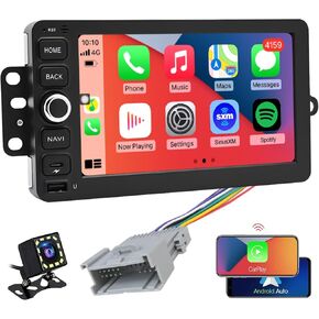 QLED Radio for Chevy Chevrolet Silverado SSR Tahoe 2003-2006,GMC Siera Yukon 2003-2006,Hummer H2 2003-2007,CarPlay Android Auto Ready,Touch Screen Stereo,Free Back Camera