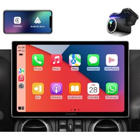 11.5 Inch 8core Car Radio Stereo Upgrade Replacement for Jeep Wrangler JK Compass Grand Cherokee Dodge ram with Android12/Carplay/android auto/5G WiFi/HD Touchscreen/GPS Navigation/HD Backup Camera