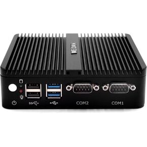 WEIDIAN Fanless PC Dual NIC, Mini Desktop Computer with Windows 10 Pro 16GB DDR4 256GB SSD Small Desktop PC for Work from Home/Office/Advertising Signage/HTPC, Support Dual Display, Auto Power On