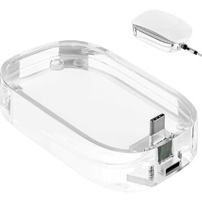 Geekria Mouse Charging Station, Acrylic Mouse Charging Dock, Mouse Stand, Compatible with Apple Magic Mouse (USB-C), Magic Mouse Accessorie (Transparent)