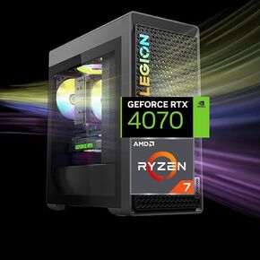 Lenovo Legion T5 Gen 8 Gaming Tower Desktop, AMD Ryzen 7 7700, NVIDIA GeForce RTX 4070, 64GB DDR5 RAM, 4TB WD_Black SSD, HDMI, RJ-45, Wi-Fi 6, Windows 11 Home, Grey