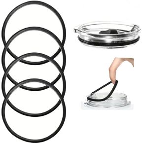 4Pcs Black Replacement Gasket for Contigo Snapseal Byron Travel Mug 16oz & 20oz, Silicone Lid Seal Leak-Proof for Contigo Coffee Travel Tumbler Water Glassesre and Drinkware