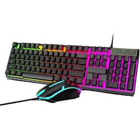 RGB Backlit Gaming Keyboard and Mouse Combo, Customizable Lighting