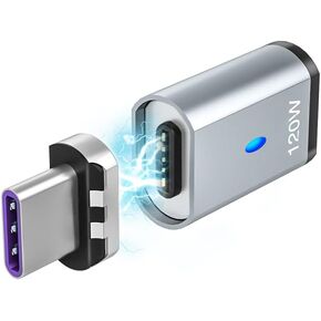 USB C Magnetic Adapter Straight 100w Magnetic USB C Adapter Fast Charging 5Pin 480Mbps Data Transmission