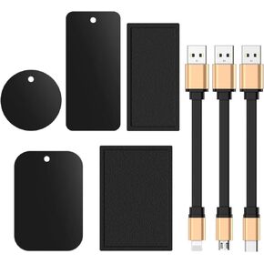 WixGear Magnetic Kit for Power Bank, Power Bank Magnetic Mount with Micro USB, Type C, and 1 More Cable Included, Keep Your Portable Power Bank Connected to Your Phone Works with All Phone Modals