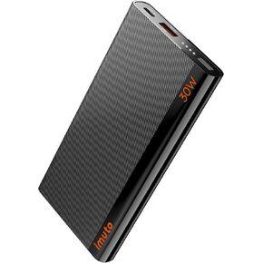 imuto Slim Portable Charger, 10000mAh Travel-Ready Power Bank, 30W USB-C in & out High-Speed Charging Battery Pack, External Phone Charger Compatible with iPhone 16 15 14 13 12 Samsung Google iPad etc