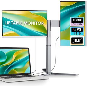 Laptop Screen Extender, 15.6" 1080P FHD Portable Monitor with 360°Rotation Detachable Screen Triple Monitor Extender Plug & Play Fits Laptops (Mac/Win/Android)