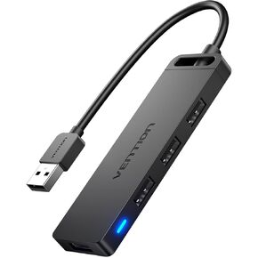 USB Hub, VENTION 4-Port USB Hub 2.0 Splitter with Charging Port for Notebook PC, USB Flash Drives, Mobile HDD for MacBook Pro, iMac, Surface Pro, XPS (0.5FT/0.15m)