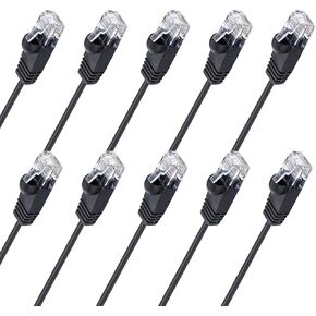 كبل Ipolex Cat6 Ethernet ، سلك التصحيح 1.25 جرام ، RJ45 Jumper ، CAT 6 LENGTLE CAT 6 ، AWG30 ، 0.3M (1 قدم) ، حزمة 10