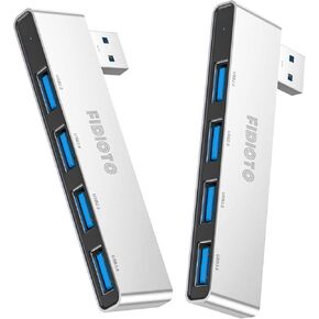 Slim USB Hub 2Pack, Fidioto 4 Port USB Adapter(1 * 3.0 Hub, 3 * 2.0 Hub), Multi USB Port Expander for Laptop, iMac Pro, MacBook Air, Mac Mini/Pro, Notebook PC, USB Flash Drives and Mobile HDD Etc.