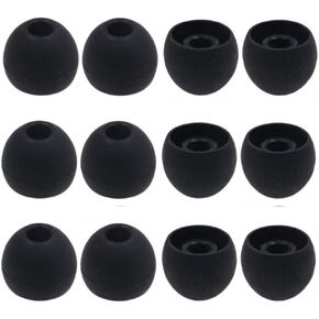12PCS Large Size Replacement Ear Tips Earbud Eartip Ear Cap Ear Bud Tip for Powerbeats Pro, BeatsX, Senso, TOZO, Sony & Other Inner Hole 3.8mm Earbud in-Ear Headphones,Black,L