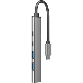 USB-C 5-in-1 Hub with 3 USB Ports and PD, USB-C Port, Adapter Compatible with USB-C Laptops, Converter for MacBook Pro/air, iPad Pro/air, iPhone 15/16, Tablet, Switch