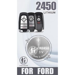 Key Fob Replacement Battery for Ford/Lincoln (2017-2024) F-150 250 350 450 550 Explorer Edge Fusion Bronco Escape Expedition Transit EcoSport Mustang Ranger Aviator Corsair Nautilus Navigator