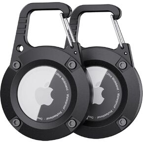 for AirTag Holder 2 Pack,Ultra-Durable Apple AirTag Keychain Case with Carabiner,Waterproof AirTag Holder for Luggage,Keys,Backpack,Car,Bags,Kids