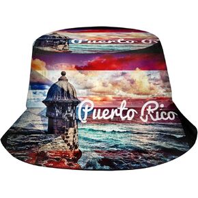 Puerto Rico Flag Puerto Rican Flag Bucket Hat Sun Hat Beach Fishing Hat Travel Fisherman Hat for Women and Men