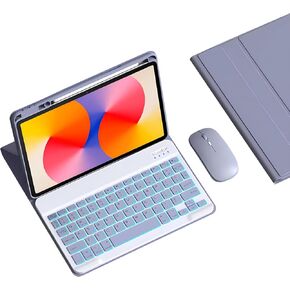 Spanish Ñ Keyboard Case for Huawei Matepad SE 11 Inch 2024, Backlit Detachable Wireless Bluetooth Keyboard with Pencil Holder, Tablet Mouse,Black