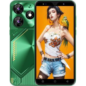 TryFirst Cheap Mobile Phones, 5.0 Inch, Android 9.0 OS, Dual SIM Dual Camera, Quad Core, 16GB ROM【Expandable up to 128GB】, Support WiFi/Bluetooth/FM, Face Unlocked Phones (Povo 6-Green)