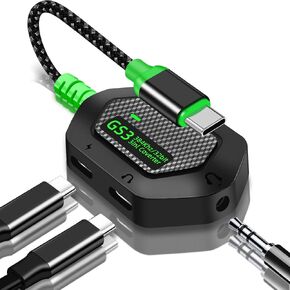 Vcddom USB C to 3.5mm Headphone and Charger Adapter, 3 in 1 USB C Male to 3.5mm&USB C Headphone Jack and PD Quick Charging Adapter Compatible with Galaxy S22/S21/S20 Note 20/10, Pixel 2/3/4/5 XL