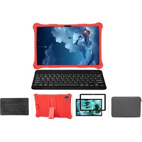 (4 in 1) Onn 11 inch Tablet Pro 100146660 Keyboard Case and Screen Protector Tempered Glass, Screen Protector and Case for Onn 11" Tablet Pro 2024 (Red)