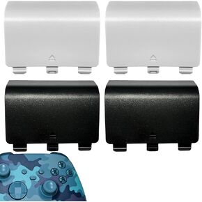 4 Pcs Battery Cover for Xbox Series X/S Controller[NOT for Xbox One & One X/S],Battery Back Cover Door,Replacement Battery Cover Shell Repair Part for Xbox Series S,Series X Controller(Black&White)