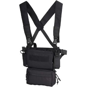 Hunting Tactical Vest Magazine Pouch Modular Chest Rig Set Drop Pouch 3PCS Mag Insert Set