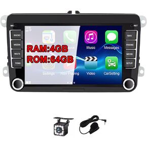 4GB+64GB ROM Android 13 Car Stereo Radio for VW Volkswagen Seat Golf Passat Jetta Beetle Tiguan Touran EOS 7" Double Din Touchscreen Bluetooth Apple CarPlay Android Auto GPS Navigation Backup Camera