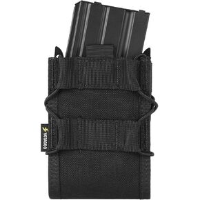 Molle Mag Pouch 5.56mm Single/Dual Adjustable Mag Pouch, Open-Top Universal Mag Pouch for AR M4 M14 M16 Magazine, Compatible with Various Tactical Vest