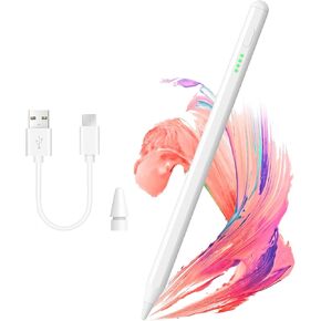 Stylus Pen for iPad 2018-2024 - LED Power Display Fast Charging Pencil (1st Generation) with Tilt Sensitivity Palm Rejection for iPad Air/Pro/Mini