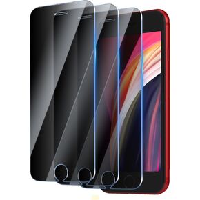 Privacy Screen Protector for iPhone SE 2022/SE 2020/8/7 4.7 Inch 3 Pack, Tempered Glass Film Anti-spy Scratch Resistant 9H Hardness Case Friendly