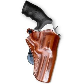 Premium Leather OWB Paddle Holster Open Top Fits Smith & Wesson Model 686 Plus 357 Magnum 7-Shot 4'' BBL, Right Hand Draw, Brown Color #1509#