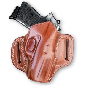 Premium The Ultimate Leather Pancake Holster OWB Open Top, fits Walther PPK/S 22LR/ 380 Caliber 3.3" Barrel, Right Hand Draw, Brown Color #1170#