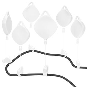 Geekria VR Cable Management Compatible with Meta Quest 3S, Quest 3, Quest 2, Quest Pro, PSVR 2, HTC Vive, Vive Pro, HP Reverb G2 VR Accessories, Drill Free VR Pulley System (White, 6 Packs)