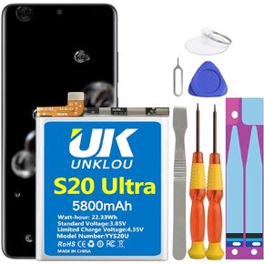 Galaxy S20 Ultra Battery, [Upgraded] 5800mAh Li-Polymer Replacement Battery for Samsung Galaxy S20 Ultra 5G 5G SM-G988 G988B EB-BG988ABY with Repair Replacement Tool Kit