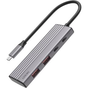 USB C Hub 10Gbps, 4 Ports USB 3.2 Adapter with 2 USB-C 3.2/2 USB-A 3.2 Ports, High Speed USB-C Multiport Splitter for MacBook Pro, iMac, iPhone 15/15 Pro, iPad Pro, Galaxy S23, and More