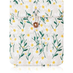Embroidered Daisy Padded Protective Sleeve for Kindle (Daisy Flowers)