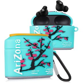 Jowhep Case for Beats Studio Buds Funny Unique 3D Design Cute Silicone Cover Fashion Kawaii Cool Fun Cartoon Wireless Powerbeats Cases for Beats Earbuds Headphones for Girls Boys Teen Plum Drink