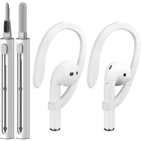 2 Pairs Ear Hooks Designed for Apple AirPods 1, 2, 3rd,4th Pro and Pro 2,with Cleaning Pen,Earbuds Accessories,Anti-Slip Sports Ear Hooks,Durable TPU Construction,for Running,Jogging,Cycling,Gym