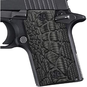 Cool Hand G10 Grips Replacement for Sig Sauer P938, Black Gun Grips Screws Set Included, Spider Web Texture, 3/20" Thin