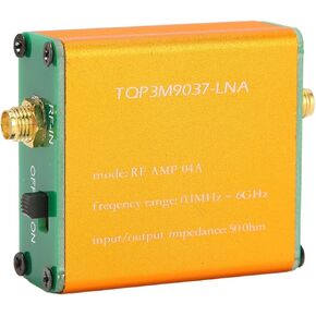 Low Noise Amplifier LNA Module Wideband 0.1MHz to 6GHz Frequency, 20dB High Gain LNA RF Power Preamplifier Module for Shortwave, FM Radio, Remote Control (Built-in Battery)