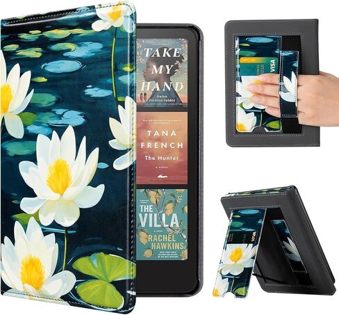CoBak Case with Stand for Kindle Paperwhite 12th Gen 2024 Released (7") & Kindle Colorsoft Signature Edition - Durable PU Leather Cover with Auto Sleep Wake, Card Slot, Hand Strap Feature in Saudi Arabia