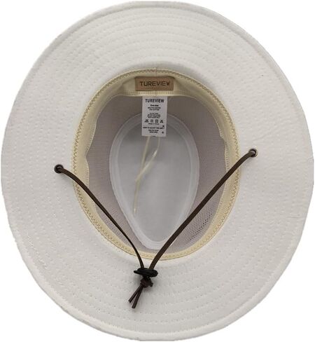Men's Flat Wide Brim Mesh Safari Outdoor Hat Panama Hat Travel Fishing Hiking with Windproof in Kuwait