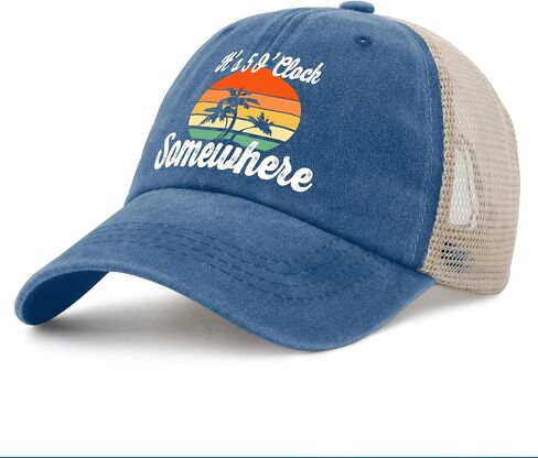 Jimmy Hat It's 5 O'Clock Somewhere Hat Trucker Hat Men Vintage Mesh Cap for Summer in Saudi Arabia